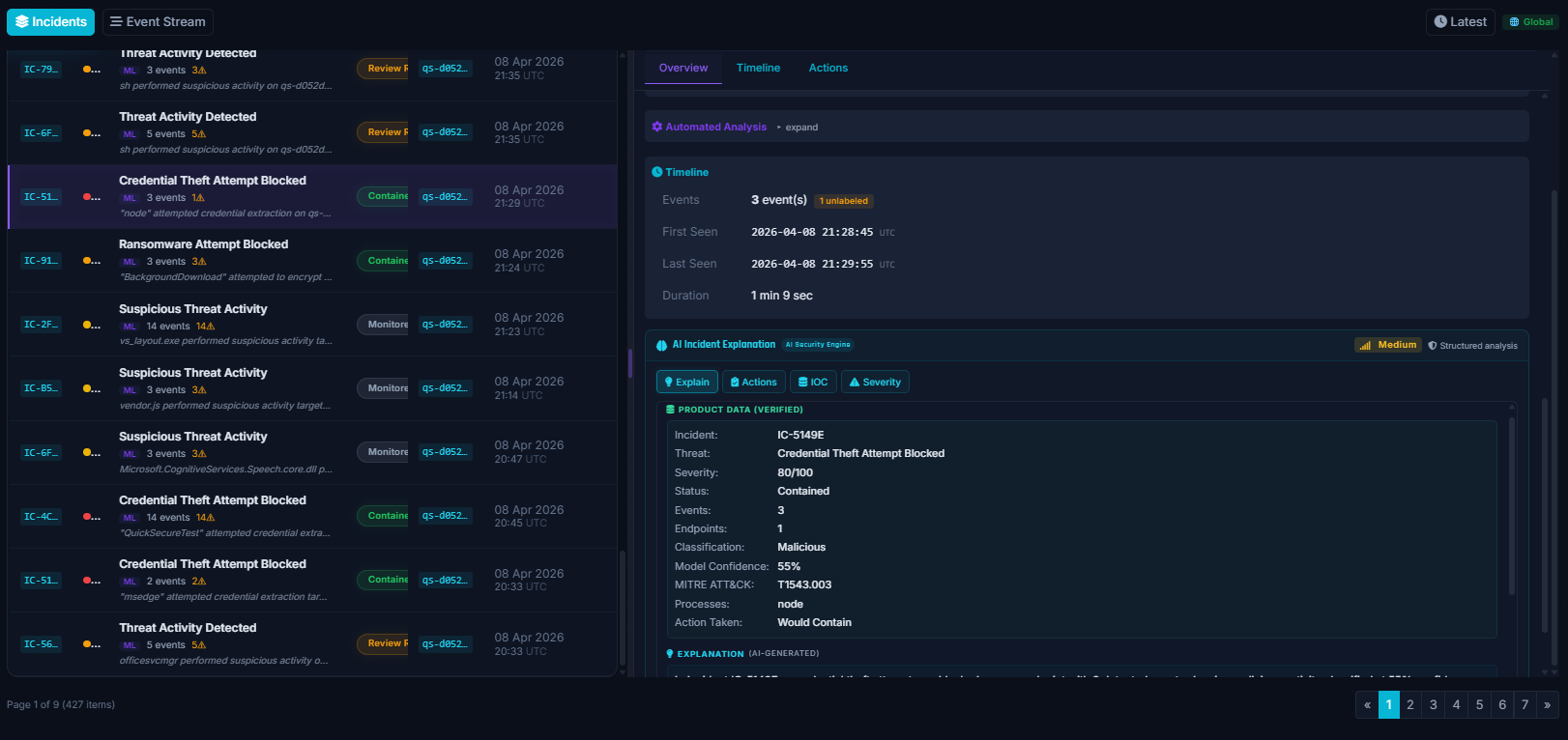 QuickSecure AI Incident Explanation — Multi-Model Provider Selection